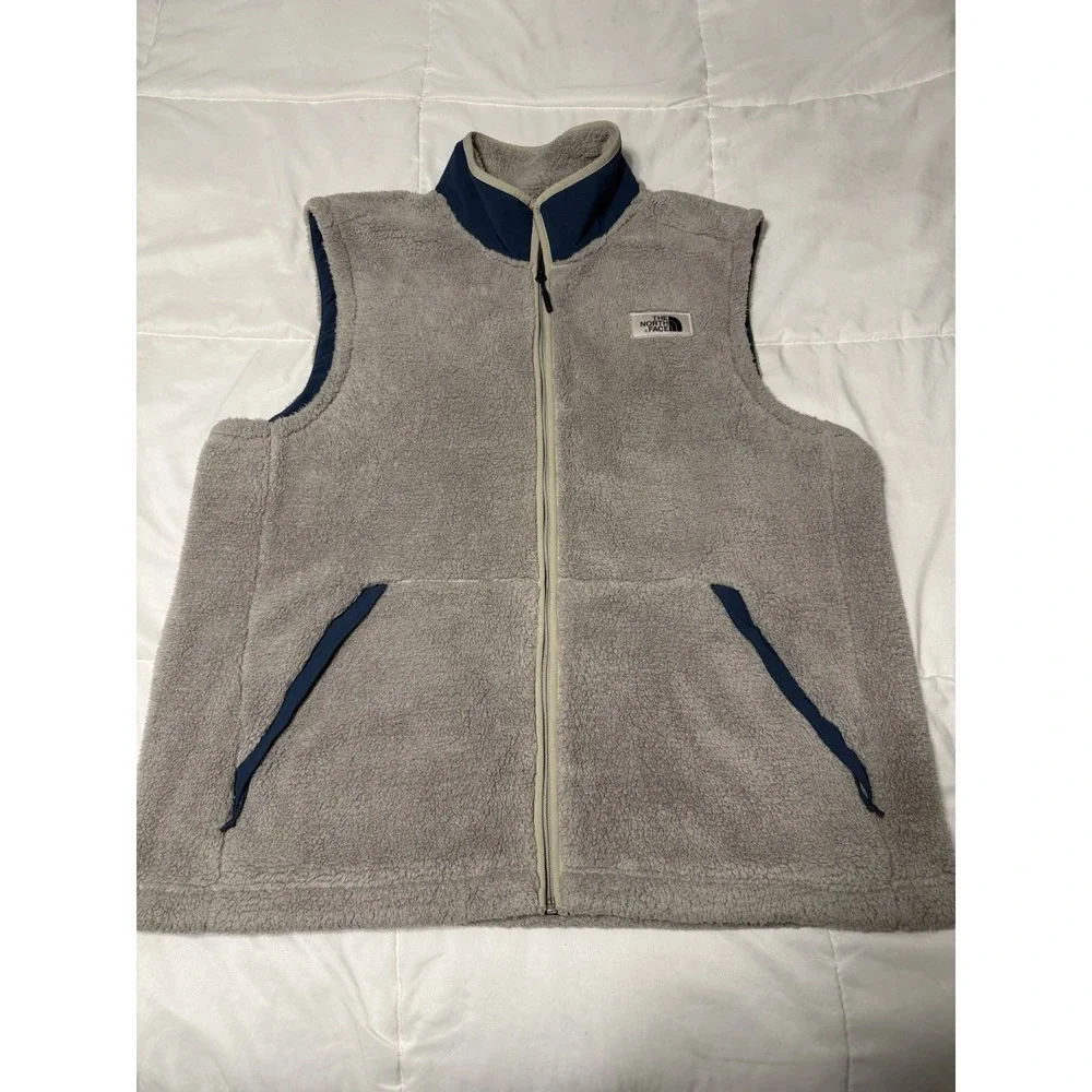 The North Face Men's Zip Vest Gray Navy XXL Winter‎ Fall
